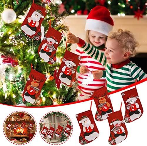 H19NY9 Şeker Çanta Noel Ağacı Dekorasyon Çorap Noel Kardan Adam Çorap Dekorasyon
