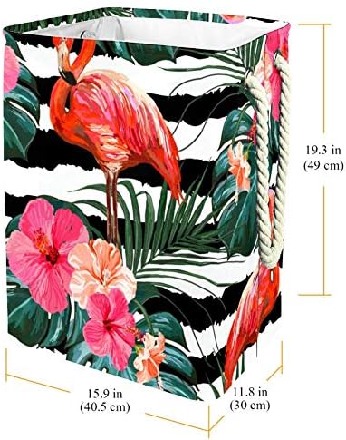 Unicey Çiçek Yaz Tropikal palmiye Yaprakları Flamingo Ebegümeci çamaşır sepeti Su Geçirmez Kirli Giysiler çamaşır