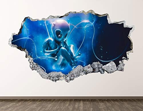 Alien Bebek Duvar Çıkartması sanat dekoru 3D Çökerttiğini Uzay Fantezi Sticker Posteri Çocuk Odası Duvar Özel Hediye