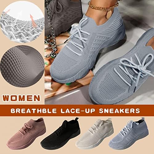 AODONG Sneakers Kadınlar için yürüyüş ayakkabısı Kama Platformu Örgü Nefes Moda Rahat koşu ayakkabıları Yaz Loafer'lar