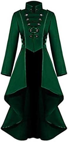 RMXEı Mont Bayan Kadın Gotik Steampunk Düğme Dantel Korse Cadılar Bayramı Kostüm Ceket Tailcoat Ceket