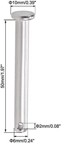 uxcell Tek Delik Clevis Pimleri-8mm X 50mm Düz Kafa 304 Paslanmaz Çelik Bağlantı Menteşe Pimi