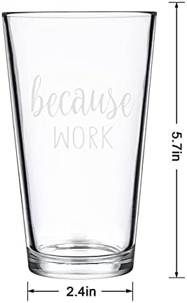 Waipfaru İş Arkadaşı Hediye, çünkü İş bira bardağı, Komik Bira Bardağı Hediye Patron Günü Hediyesi Ofis hediyesi