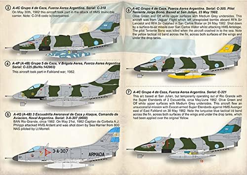 Baskı Ölçeği 72-440 1/72 Skyhawk Falkland Savaşı Bölüm 2 Komple Set 1,5 Yaprak