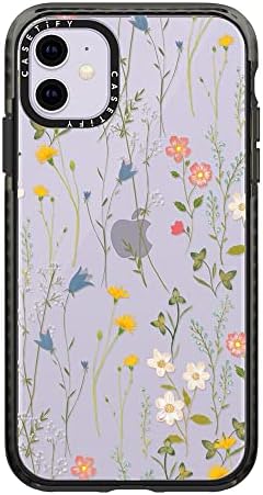 iPhone 11 için Casetify Impact Kılıf-Rüya Gibi Çiçek Desenli - Şeffaf Siyah