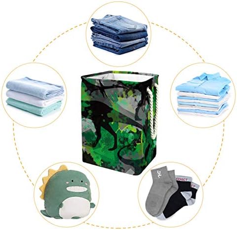 19.3 Bağlantısız çamaşır sepeti Kirli Giysiler Sepet Katlanabilir Ev Kreş Üniversite Daire Ofis Dinozor Camo Yeşil