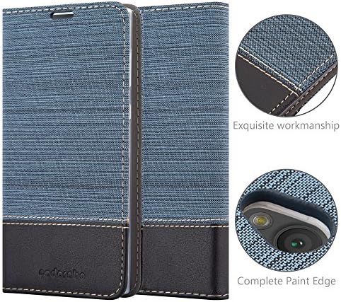 Koyu Mavi Siyah renkte Sony Xperia L1 ile Uyumlu Cadorabo Kitap Çantası-Manyetik Kapatma, Stand İşlevi ve Kart Yuvası