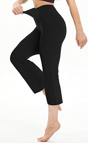 Safort 19 21 23 Inseam Düzenli Uzun Boylu Yüksek Bel Capri Bootcut Yoga kadınlar için cepli pantolon