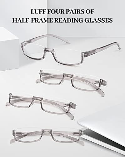 LUFF 4 Paket okuma gözlüğü Kadın Erkek Mavi ışık engelleme Bilgisayar Gözlükleri HD Bahar Menteşe Hafif gözlük