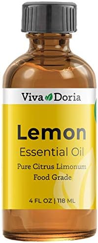 Viva Doria %100 Saf Limon Esansiyel Yağı, Seyreltilmemiş, Gıda Sınıfı, Güneybatı ABD Limon Yağı, 118 mL (4 Fl Oz)