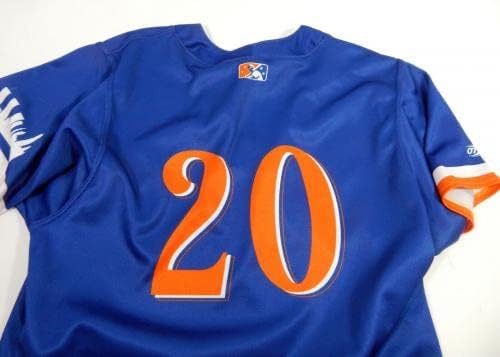 2021 Syracuse Mets 20 Oyun Kullanılmış Mavi Salt City Mets Forması 44 DP42515 - Oyun Kullanılmış MLB Formaları