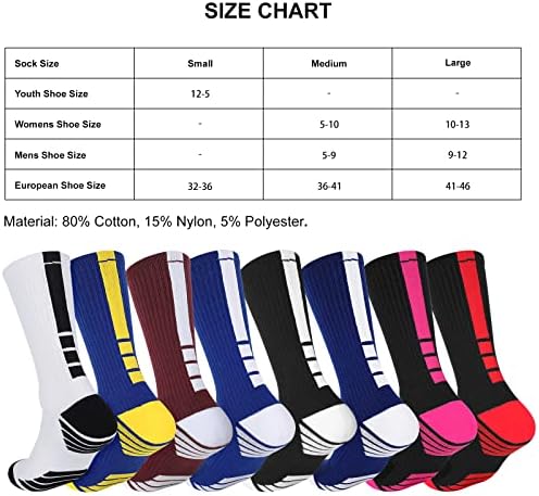 Dingcooler Elite basketbol çorapları 2 Pairs, Orta Buzağı Atletik Çorap Erkekler Kadınlar için Erkek Kız