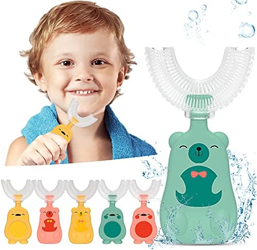 PMUYBHF 2 Adet çocuk U Şeklinde Diş Fırçası 360 ° Kapsamlı Temizlik Beyazlatma Masaj Diş Fırçası U Tipi Modelleme