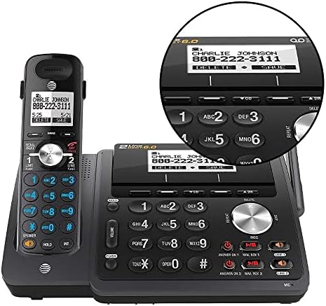 AT & T TL88102BK DECT 6.0 2-Line Genişletilebilir Telsiz Telefon Cevaplama Sistemi ve Çift Arayan KİMLİĞİ / Çağrı