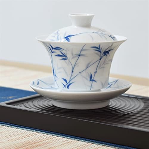 CXDTBH El Boyalı Beyaz Porselen Kung Fu çay seti Vintage Seramik Kaplı Kase çay fincanları Komple Set