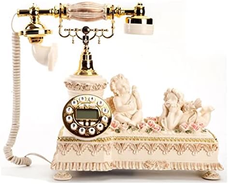 N / A Antika Sabit Telefon Vintage Sabit Kablolu Telefon Kartı Avrupa Beyaz Reçine Arayan KİMLİĞİ Eller Serbest Ev