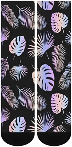 WEEDKEYCAT Renk Palmiye Yaprakları Ekip Çorap Yenilik Komik Baskı Grafik Rahat Orta Kalınlıkta İlkbahar Sonbahar