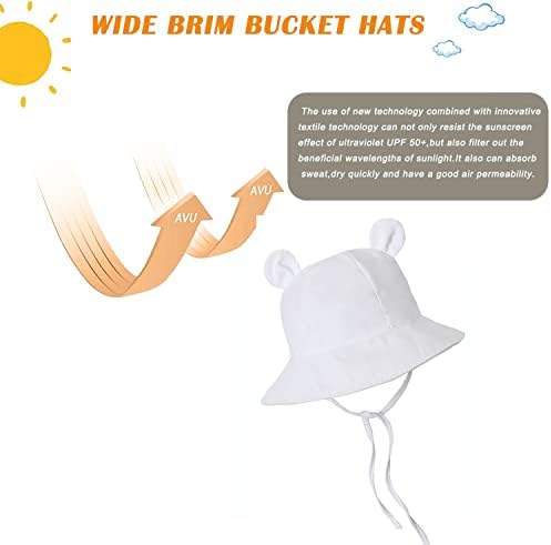 Bebek Kız güneş şapkası Yaz plaj şapkaları UPF 50 + Yürüyor Bebek Geniş Ağız Kayışı Açık Kova Şapka