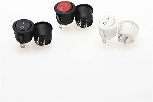 LEMIL 20mm Çap Yuvarlak Rocker Anahtarları Siyah Mini Yuvarlak Siyah Beyaz Kırmızı 2 Pin ON-Off Rocker Anahtarı KCD1-105