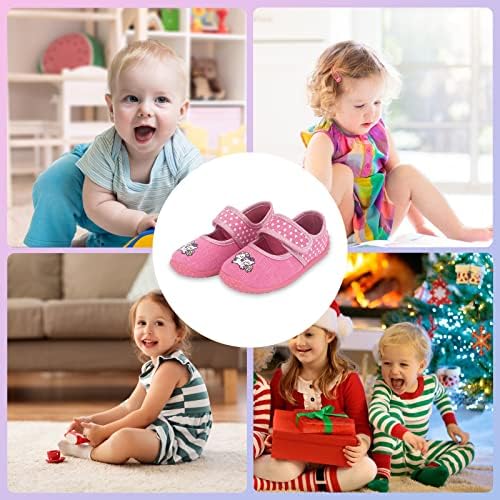 FUNCOO artı Kızlar Unicorn Kapalı Ayakkabı Toddler ev terlikleri Çocuklar Ev Ayakkabıları