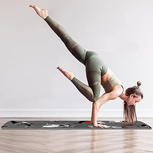 Yoga Mat Köpek Desen Çevre Dostu Kaymaz Fitness egzersiz matı Pilates ve Zemin Egzersizleri için