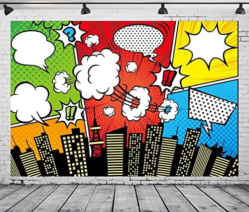 CORFOTO Kumaş 10x8ft Karikatür Komik Tarzı Şehir Zemin Kentsel Şehir Binaları Zemin Şehir Manzarası Arka Plan Süper