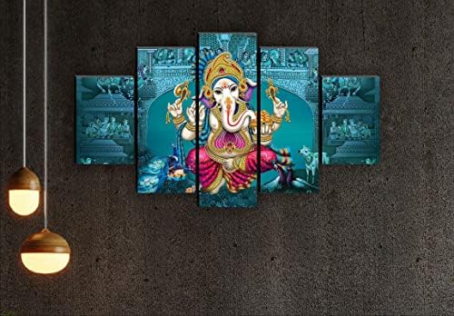 SAF 5 Set Ganesha Dini modern sanat Ev dekoratif duvar tablosu 30 inç x 18 inç PNLS32210