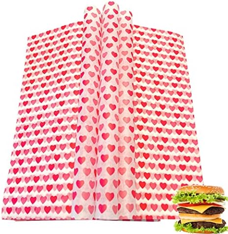 Suiwen 3-Pack (150 adet) Balmumu Kağıt, Gıda Piknik Kağıt, Yağlı Kağıt ,Su Geçirmez Kuru Hamburger Kağıt Gömlekleri