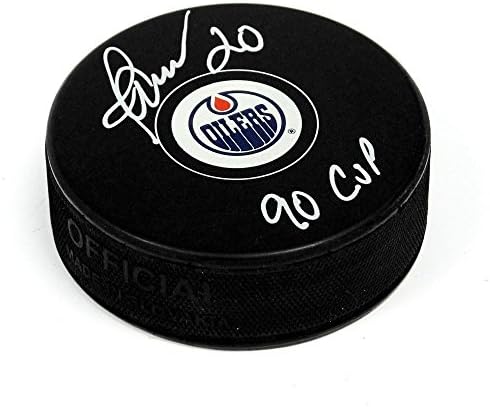 Martin Gelinas Edmonton Oilers İmzalı Hokey Diski - İmzalı NHL Diskleri