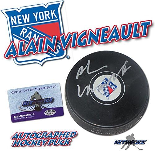 ALAİN VİGNEAULT, NEW YORK RANGERS Diskini COA ile İmzaladı - 11-İmzalı NHL Diskleri