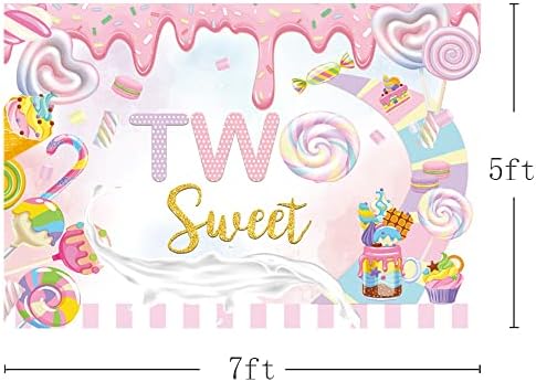 MEHOFOND 7x5ft Candyland Tatlı İki Zemin Tatlı Lolipop Çocuklar Kızlar için Pembe İkinci Doğum Günü Fotoğraf Arka