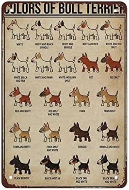 Vintage Metal Işaretleri Bull Terrier Renkleri Bilgi Bull Köpek Ev Dekor Köpek Anıt Hediye Köpek Severler için Pet
