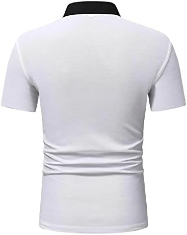 XXBR Erkek Golf polo gömlekler, Yaz Şerit Patchwork Baskı Üstleri Kısa Kollu Slim Fit Casual Düğme Yakalı Tenis Gömlek