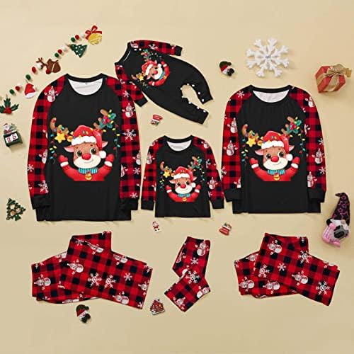XBKPLO Noel Pijama Aile Eşleştirme Pijama Seti, Ekose Aile Noel Pijama Sevgililer Günü Hediyeleri Çiftler için