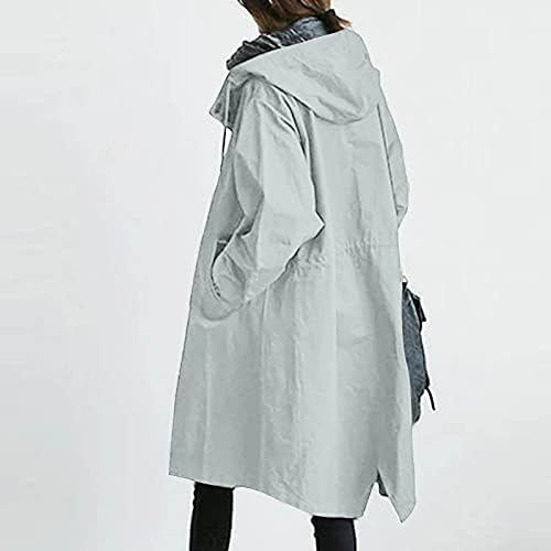 COTECRAM Kışlık Mont Kadınlar ıçin Artı Boyutu Rahat Uzun Trençkot Moda Kaput Rüzgarlık Ceketler Giyim Cepler ıle