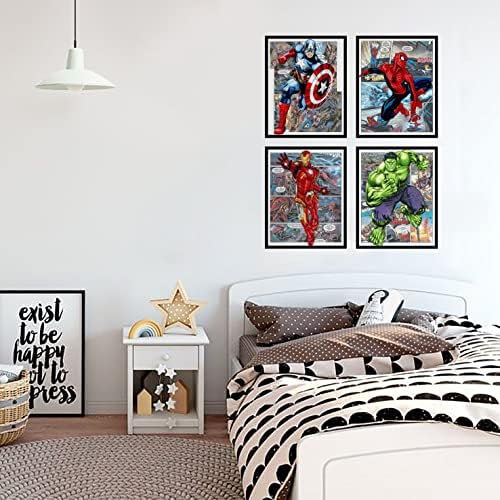 Superhero Avengers Suluboya Posterler Baskılar Resimleri Duvar Sanatı Dekor Süslemeleri Hediyeler Merch Comics Karakterler