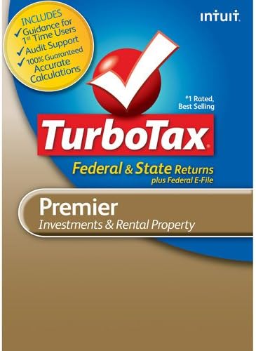 Intuit 420459 TurboTax Premier 2012 Yatırımlar ve Kiralık Emlak Vergileri için-Federal ve Eyalet (Federal e-dosya