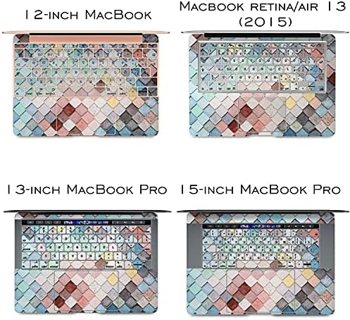 Lex Altern Vinil Cilt MacBook Air 13 inç ile uyumlu Mac Pro 16 Retina 15 12 2020 2019 2018 Geometrik Pastel Desen