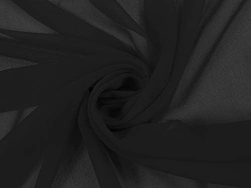 Soımoı Siyah Dikiş Viskon Georgette Katı Kumaş Malzemeleri İşçiliği Elbise Yapımı Yard tarafından 40 İnç Genişliğinde