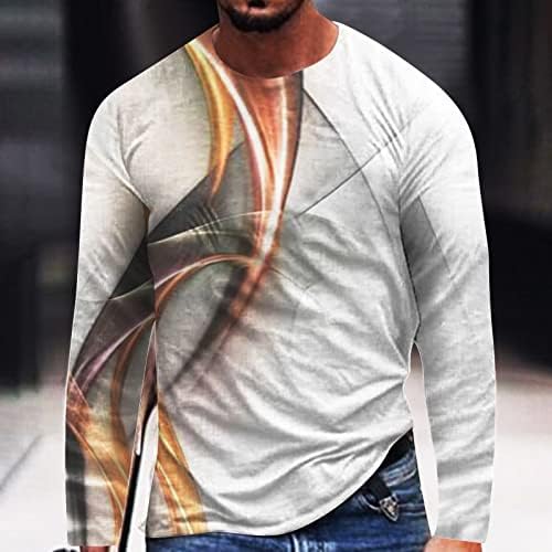 Erkek Kas T-Shirt 3D Baskı Moda T-Shirt Uzun Kollu O Boyun Tee Üstleri Renkli Tasarım Dijital Tshirt Erkekler için