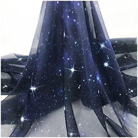 150cm Genişliğinde 3D Baskı Galaxy Yıldız Desen Şifon Tül Tasarım dikiş kumaşı Elbise Elbiseler Malzeme-Metre (Renk