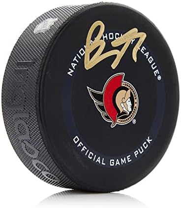 Brady Tkachuk, Ottawa Senatörlerinin Resmi Oyun Diskini İmzaladı - İmzalı NHL Diskleri