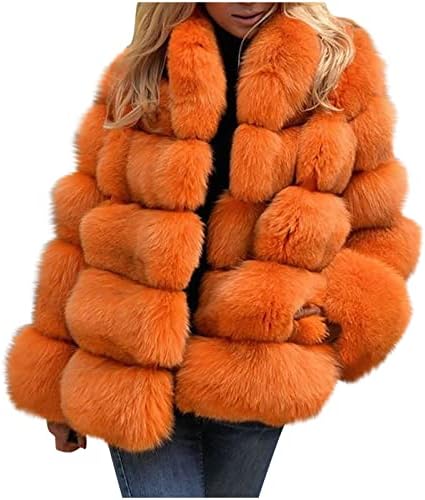 Kadınlar Lüks Şal Ceket Kış Sıcak Kabarık Taklit Kürk Kalınlaşmış Kısa Hırka Parka Dış Giyim Palto Ceket