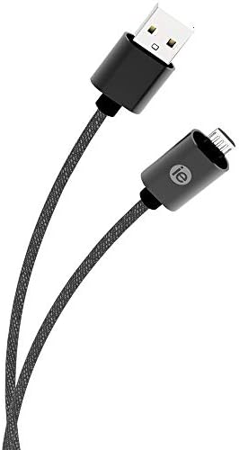 ıEssentials IEN-BC6M-BK Şarj ve Senkronizasyon Örgülü Mikro USB'den USB Kablosuna, 6ft (Siyah)