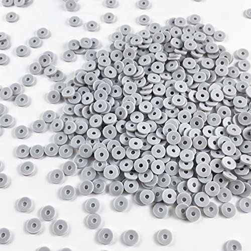 4000 Adet Beyaz Polimer kil boncuklar Heishi Boncuk DIY Takı Yapımı için Bilezik Kolye Küpe, 6mm