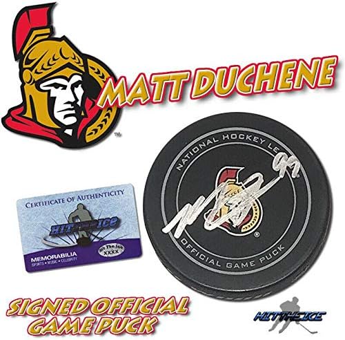 Matt Duchene İmzalı Ottawa Senatörleri Resmi Oyun Diski w/COA İmzalı NHL Diskleri