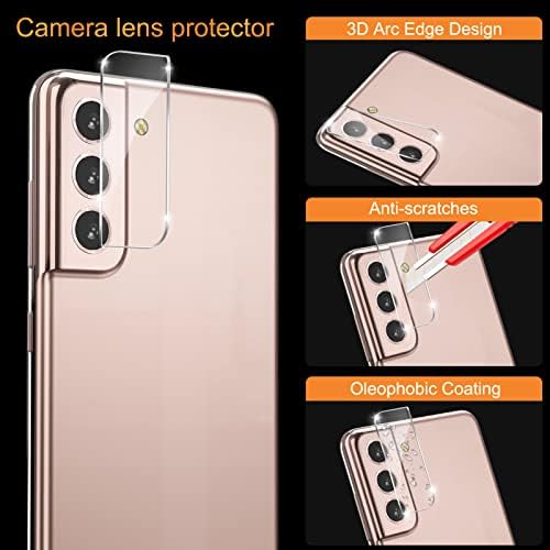 AINOYA Samsung Galaxy S22 Artı Ekran Koruyucu Temperli Cam 2 Paket ve Kamera Lens Koruyucu 2 Paket, 9H Sertlik [Hassas