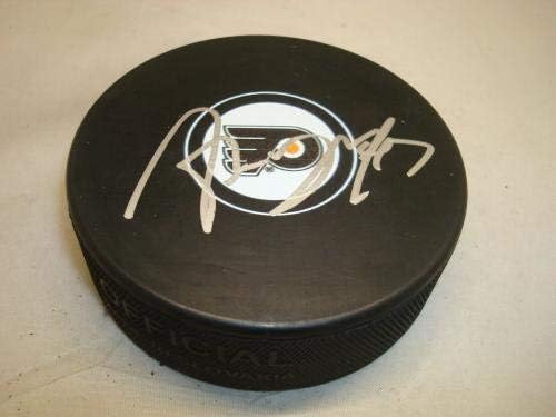 Andrew MacDonald İmzaladı Philadelphia Flyers Hokey Diski İmzalı 1B İmzalı NHL Diskleri