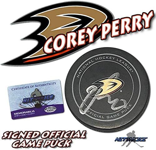 Corey Perry, Anaheim Ducks Resmi Oyun Diskini İmzaladı-COA İmzalı NHL Diskleri