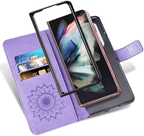 Asuwish Telefon Kılıfı için Samsung Galaxy Z Kat 3 Cüzdan ve Ayçiçeği Deri İnce Kapak Çevirin kart tutucu Standı